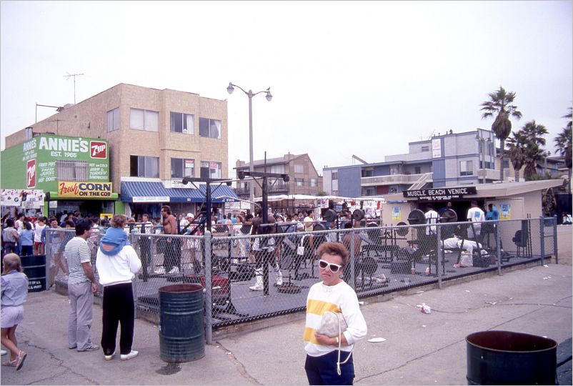 Muscle Beach (at Venice Beach) -- Betty not impressed
